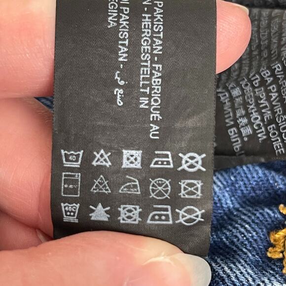 Zara High Waist Culottes Jeans Blue Size 4 Raw Hem Medium Wash Cotton Casual - Picture 10 of 13